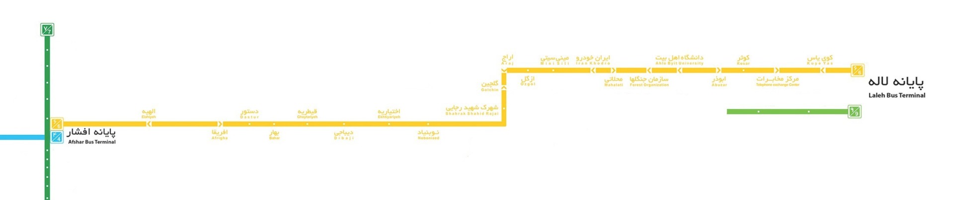 خطوط BRT تهران