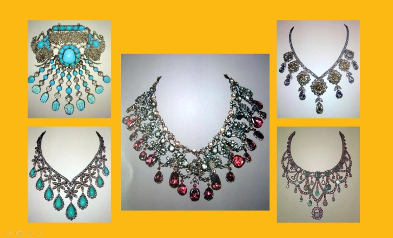 گردنبندهای جواهر نگهداری شده موزه جواهرات ملی ایران 