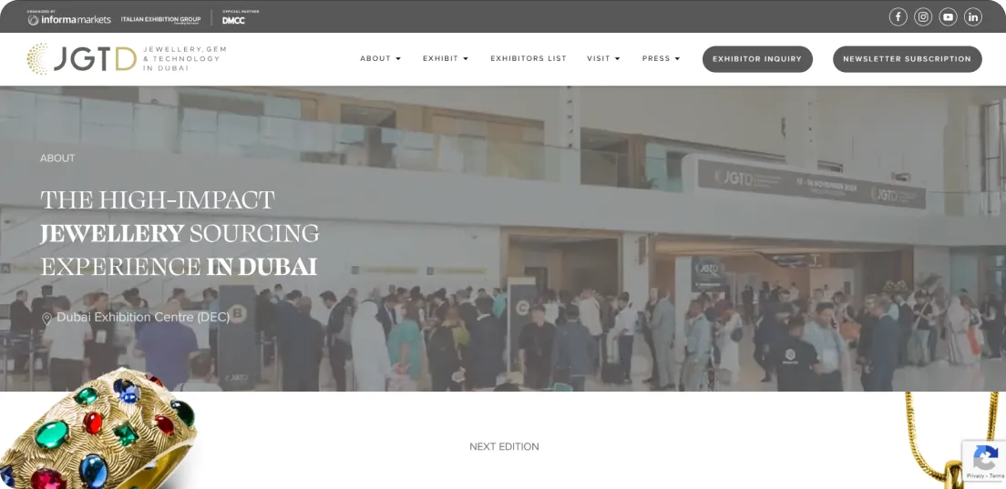 سایت رسمی نمایشگاه جواهرات و فناوری دبی