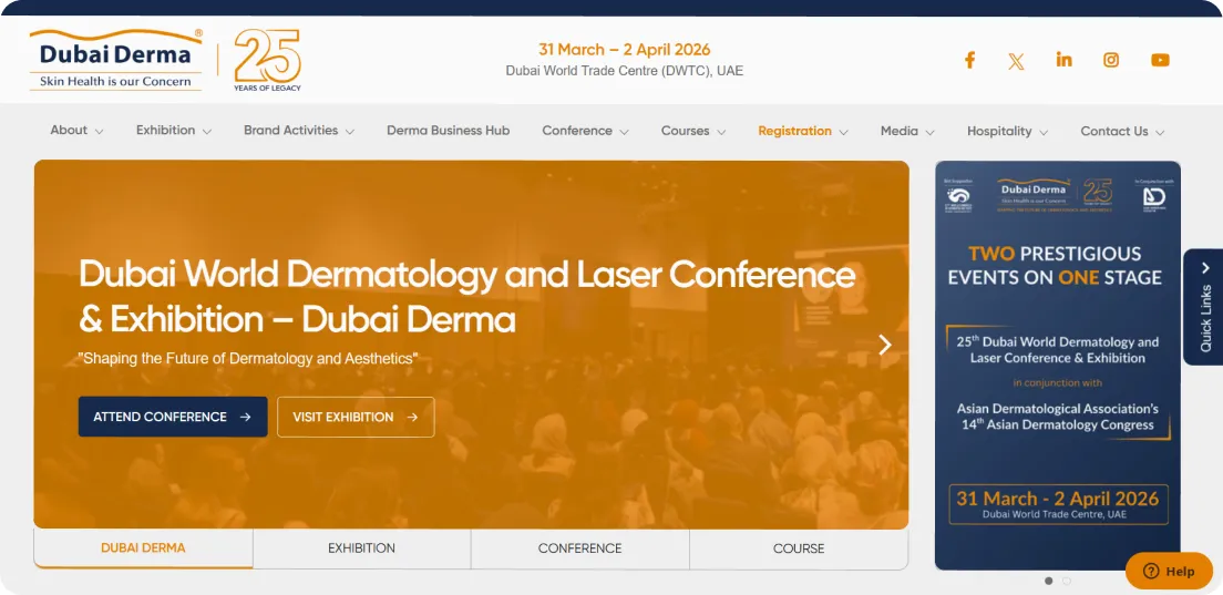 سایت رسمی نمایشگاه Dubai Derma