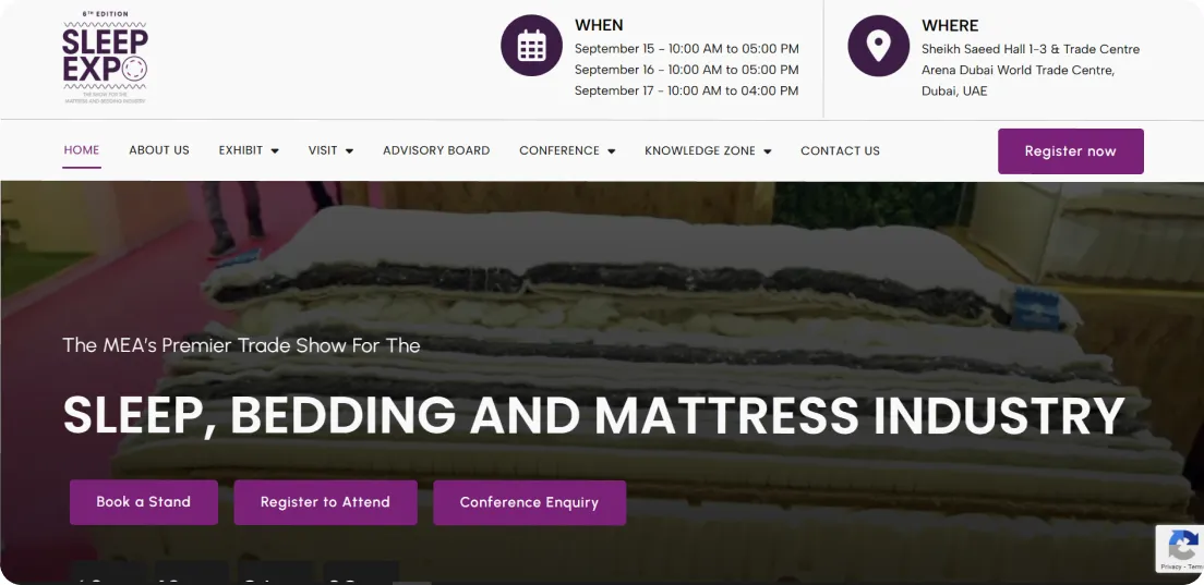 سایت رسمی نمایشگاه کالا و تجهیزات خواب